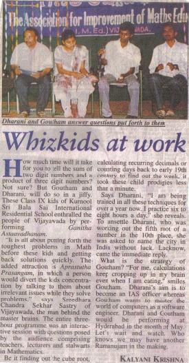 Newspaper clipping: Whizkids at work